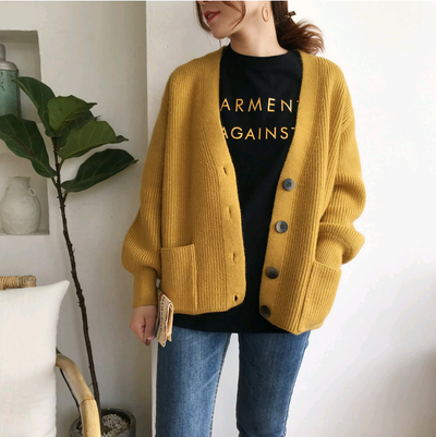 Cardigan de Punto Suelto Estilo Lazy para Otoño e Invierno - Image 5