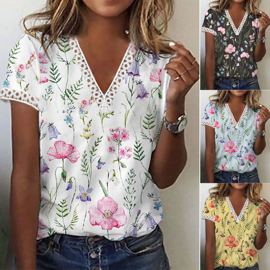 Camiseta Estampada Cuello V Manga Corta - Image 10