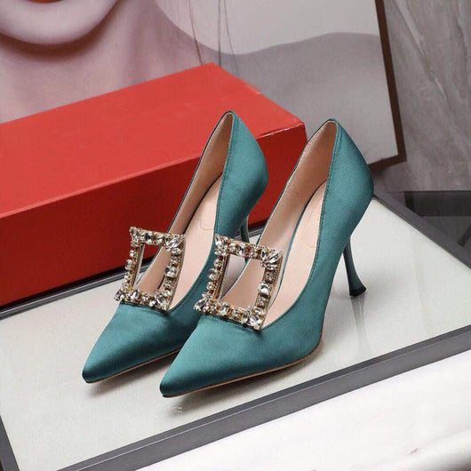 Tacones Altos Elegantes con Punta Cuadrada y Hebilla Brillante - Image 6