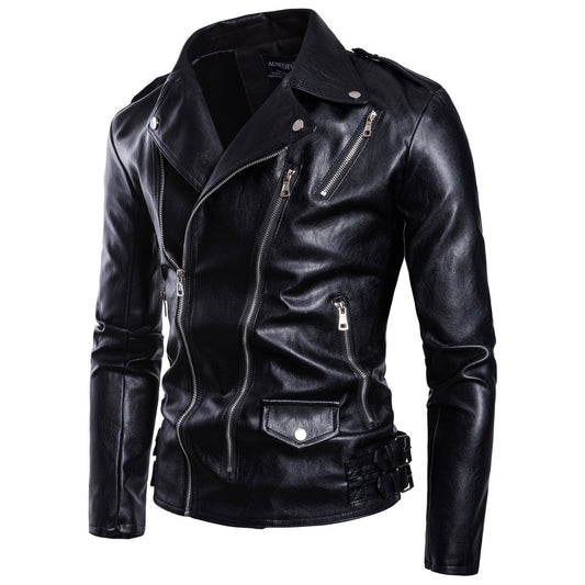 Chaqueta de Cuero con Múltiples Cierres - Image 2