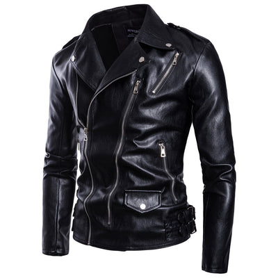 Chaqueta de Cuero con Múltiples Cierres - Image 2
