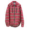 Chaqueta Acolchada de Cuadros Rojo para Hombre con Cierre de Cremallera