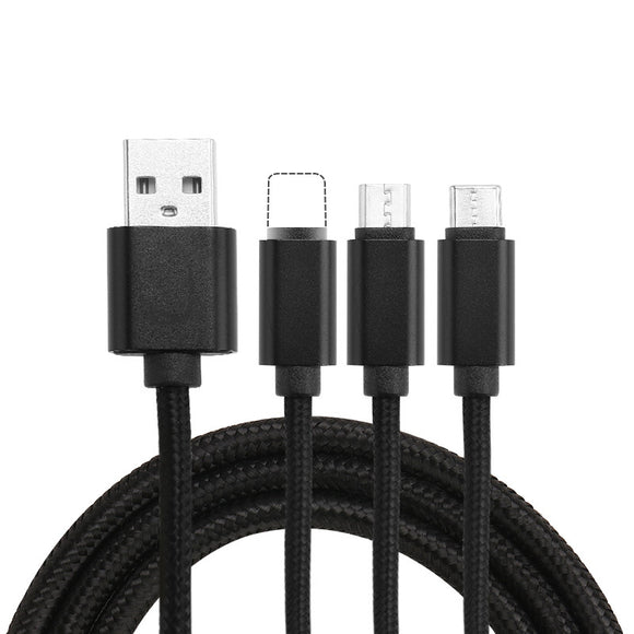 Cable de Datos Trenzado Nylon 3 en 1