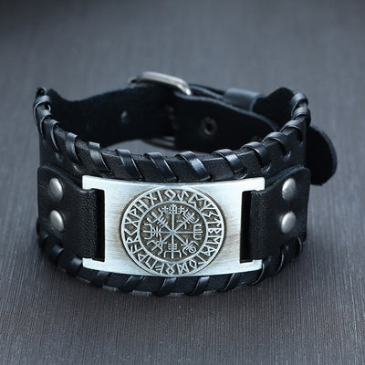 Pulsera de Cuero Ancha para Hombre