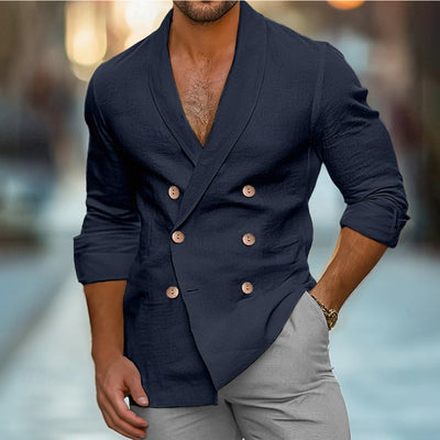 Cardigan Polo Manga Larga Tallas Grandes para Hombre - Image 5