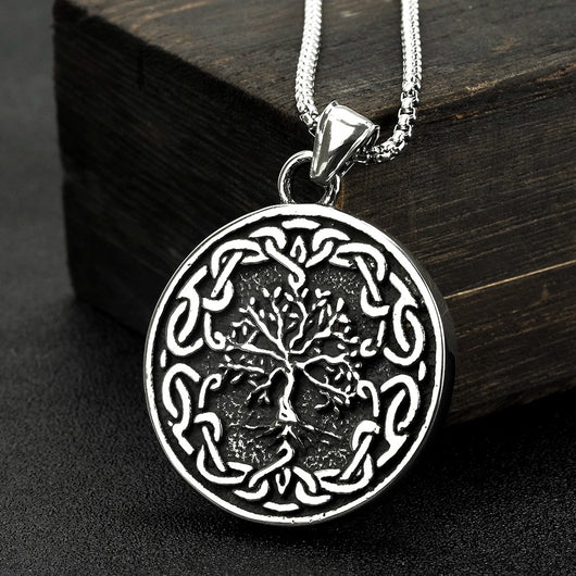 Collar Vikingo Árbol de la Vida en Acero Titanio para Hombre - Image 7