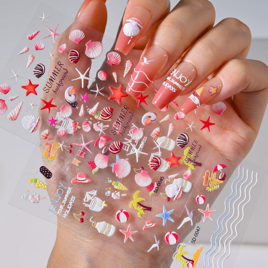 Pegatinas de Uñas 5D Relieve Oceano y Viento - Image 6