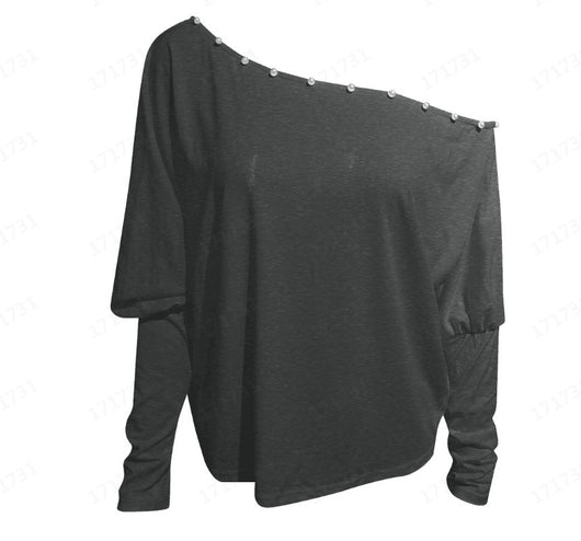 Blusa Elegante con Mangas Murciélago y Detalles de Cuentas - Image 9