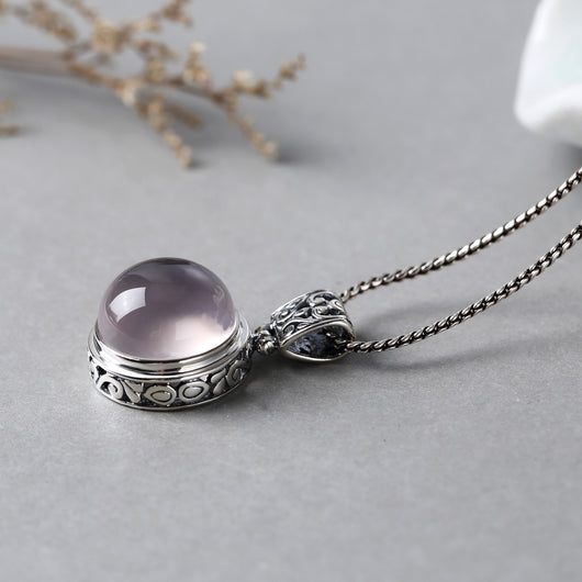 Collar de Plata S925 con Cuarzo Rosa Natural para Mujer - Image 11