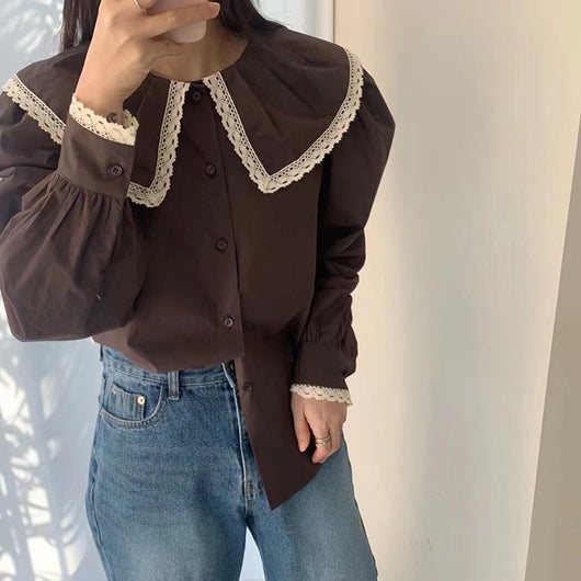 Blusa de Algodón con Cuello de Muñeca - Diseño Rejuvenecedor y Adorable - Image 5