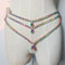 Cinturón de Danza Oriental con Cristales, Cadena Artesanal Pesada para Belly Dance