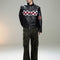 Chaqueta de Cuero Estilo Retro Americano con Detalles de Tartán