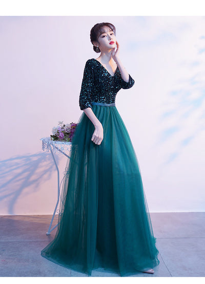 Vestido de Noche Largo Elegante en Tul Transparente - Image 2