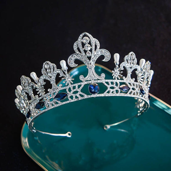 Corona Nupcial Reina Europea con Cristales - Accesorios Retro para el Cabello