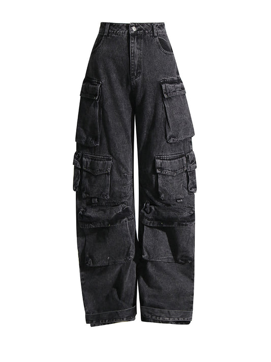 Pantalón Cargo Multibolsillo con Costuras Desgastadas - Image 2