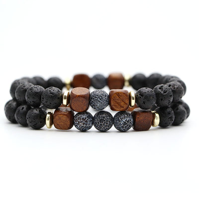Pulsera de Piedra Volcánica Lava y Ojo de Tigre - Image 22