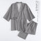 Pijama Kimono de Algodón Tejido Doble Gasa Lavado