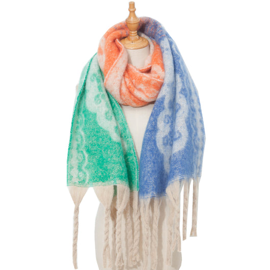 Bufanda Jacquard Paisley con Flecos Gruesos - Image 14