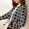 Chaqueta Cuadros Blanco y Negro Mujer - Estilo Retro Casual Baseball