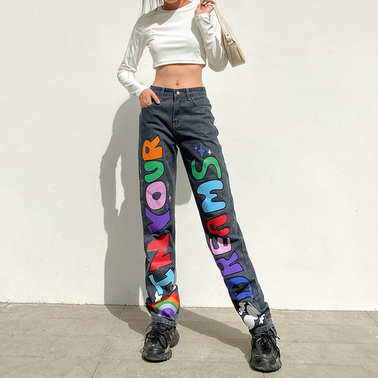 Letras Arcoíris Contrastadas Slim - Diseño Elegante con Líneas Alargadas - Image 8