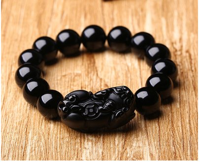 Pulsera de Obsidiana Negra Natural para Hombre y Mujer - Joyería de Parejas