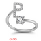 26 Letter English Rings Jewelry Dorado P Opening adjustable
