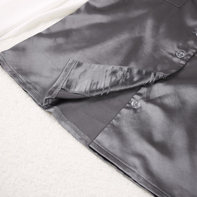 Pijama de Tres Piezas en Satén con Moño y Flecos - Image 10