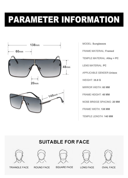 Gafas de Sol Cuadradas Metálicas Grandes para Hombre - Image 11