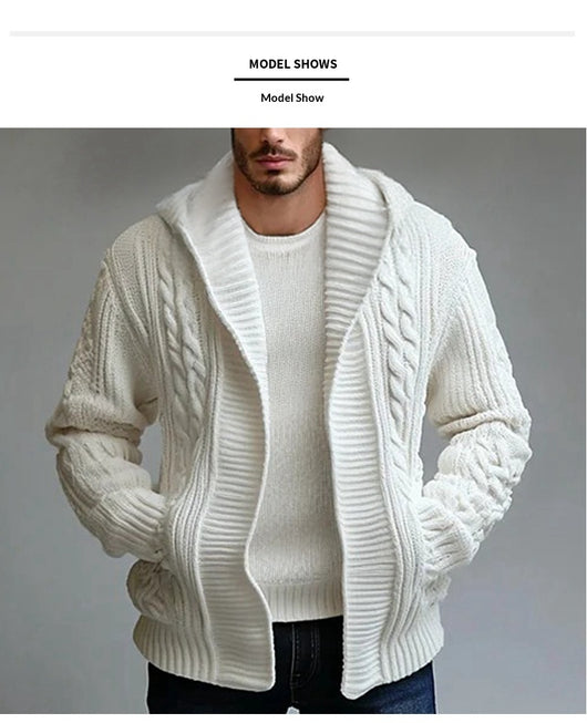 Cardigan Tejido Trenzado para Hombre - Estilo Europeo y Americano - Image 16