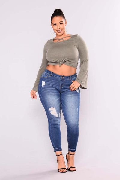 Jeans Elásticos Ajustados con Rotos Desgarrados - Image 5