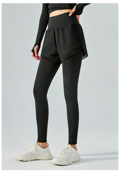 Leggins de Cintura Alta con Efecto Dos Piezas y Malla Antiexposición - Image 13