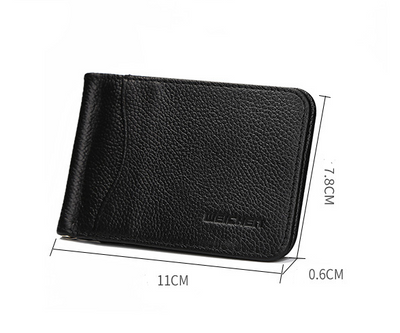 Billetera Casual Delgada para Hombre con Clip de Metal y Cuero PU Grabado - Image 6