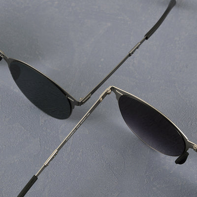 Gafas de Sol Vintage Plegables para Hombre en Acero Inoxidable - Image 4
