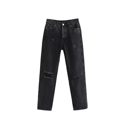 Pantalones Vaqueros Talle Alto Slim Fit con Roturas Estratégicas - Image 12