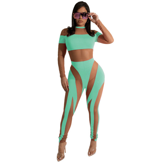 Jumpsuit Transparente con Detalles de Malla para Fiesta - Image 11