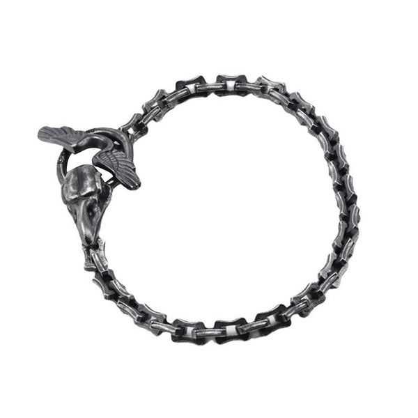 Pulsera Vintage Cabeza de Cuervo en Plata - Diseño Keel
