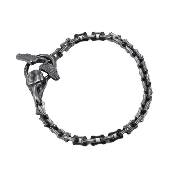 Pulsera Vintage Cabeza de Cuervo en Plata - Diseño Keel