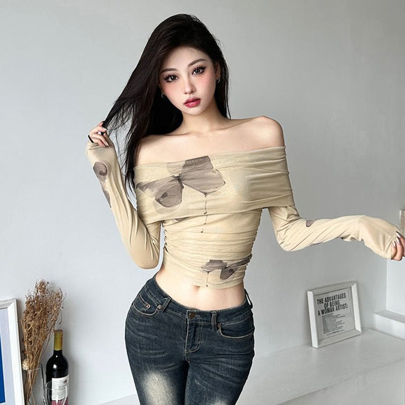 Blusa Elegante Hombros Descubiertos para Mujer - Colección Otoño Temprano