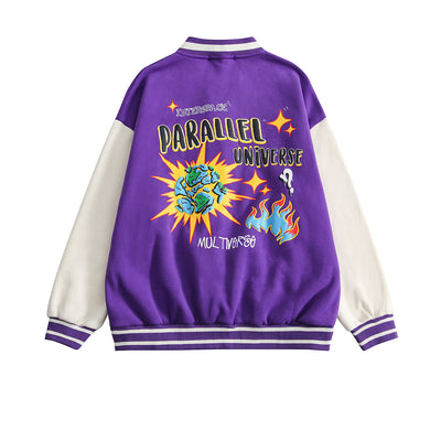Chaqueta Deportiva Estilo Béisbol Mujer Suelta Fleece Urbana - Image 3