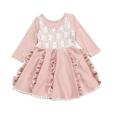 Vestido Infantil de Encaje con Manga Larga - Image 4