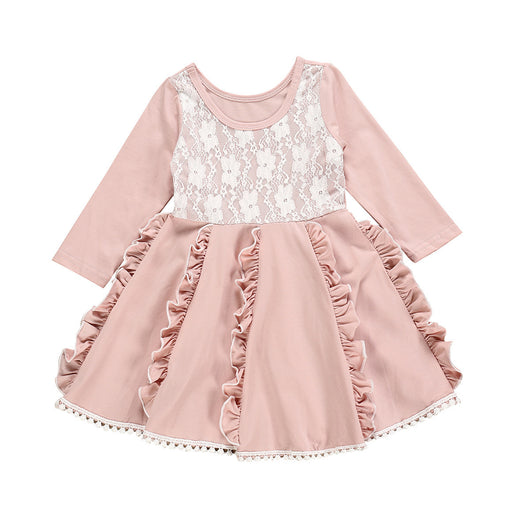Vestido Infantil de Encaje con Manga Larga - Image 4