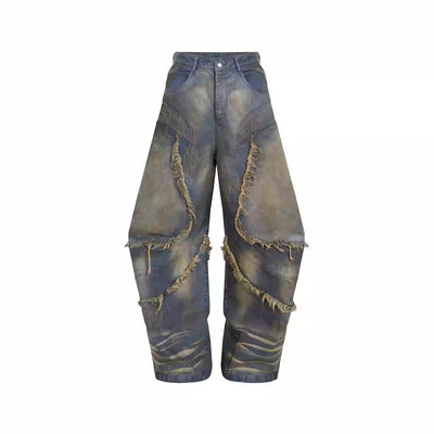 Jeans Desgastados Estilo Americano con Cortes - Image 12
