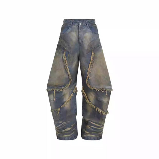 Jeans Desgastados Estilo Americano con Cortes - Image 12