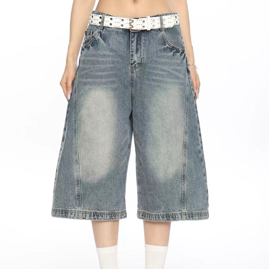 Pantalones Cortos Vaqueros Clásicos Sueltos y Rectos para Verano - Image 9