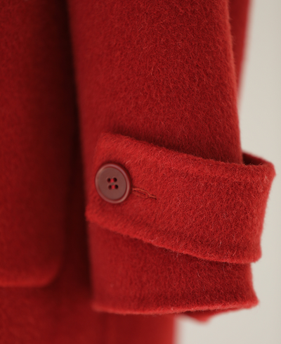 Abrigo de Lana Doble Faz Rojo Retro para Mujer - Image 15