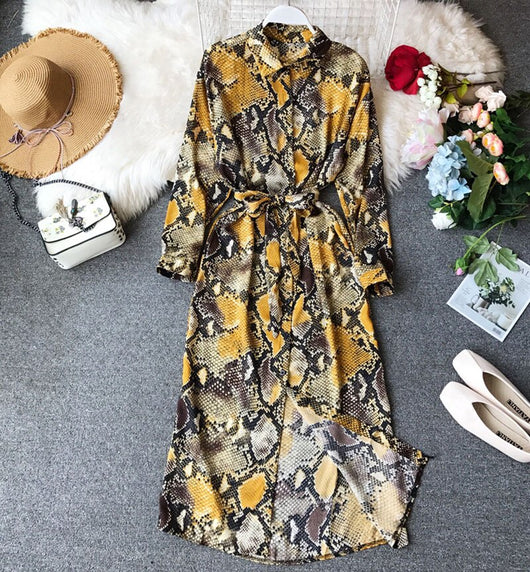 Vestido Camisero Serpentina Elegante