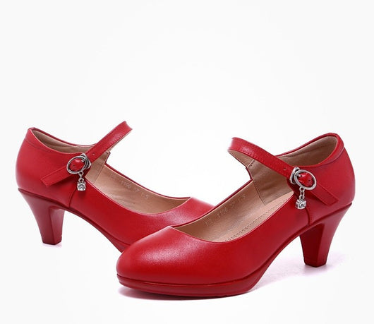Zapatos Blancos de Tacón Medio para Mujer - Image 4