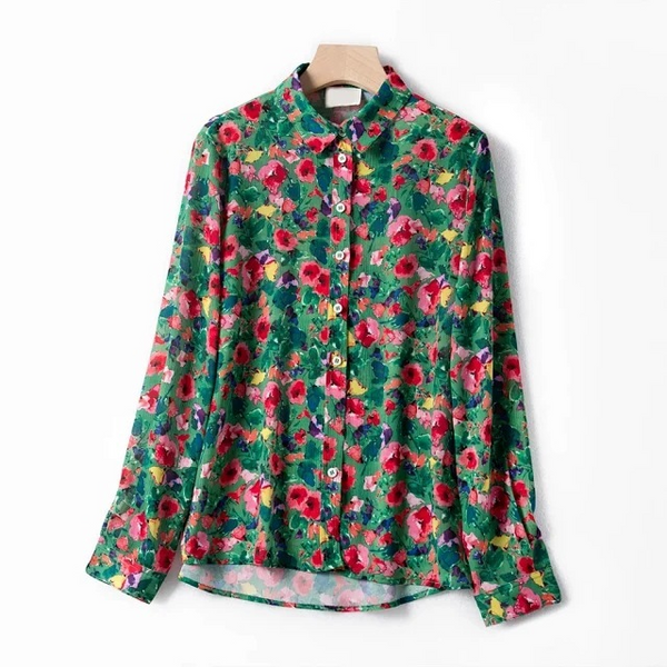 Camisa de Manga Larga con Solapa Pequeña