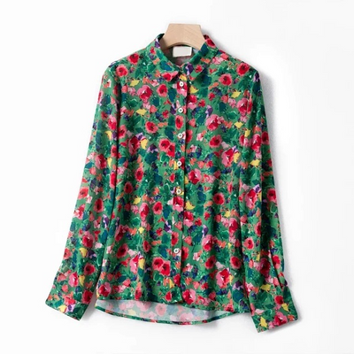 Camisa de Manga Larga con Solapa Pequeña