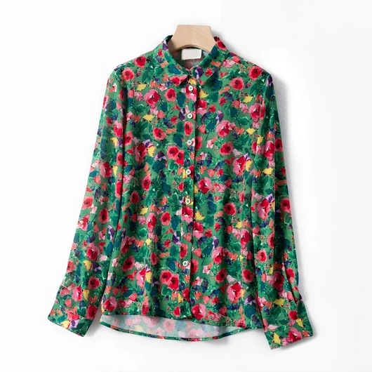 Camisa de Manga Larga con Solapa Pequeña